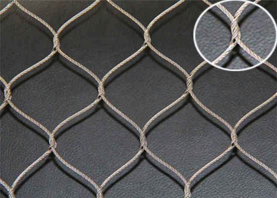 φράκτης πλέγματος σχοινιών 7x7 SS316 25mm δεμένος για το πουλί παπαγάλων